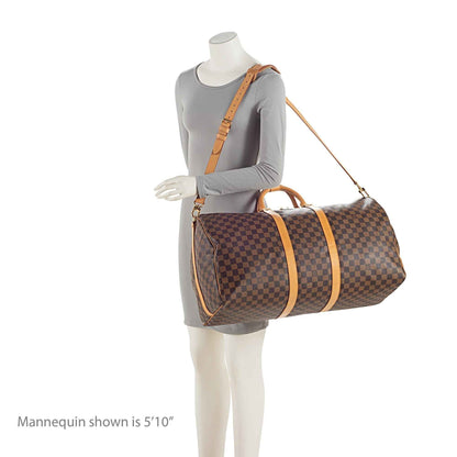 LV Damier Ebene Keepall Bandouliere 55 Duffle Bag