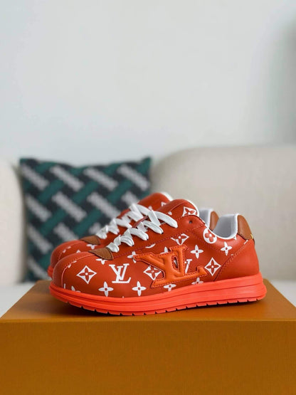 Orange L V Monogram ButterSoft Sneakers - Wolvess