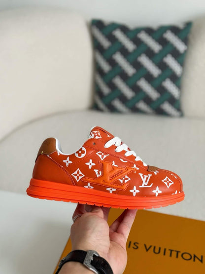 Orange L V Monogram ButterSoft Sneakers - Wolvess