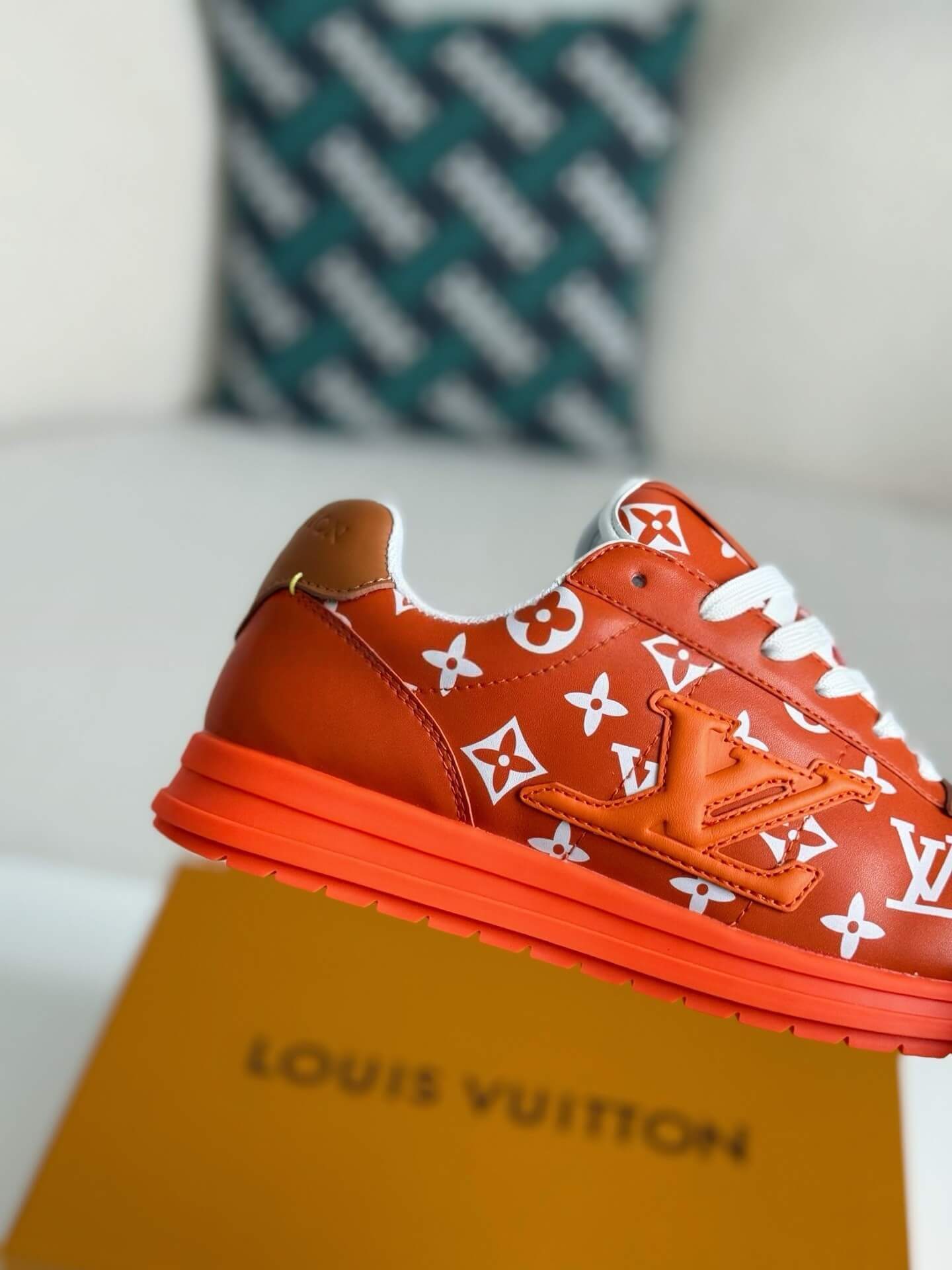 Orange L V Monogram ButterSoft Sneakers - Wolvess