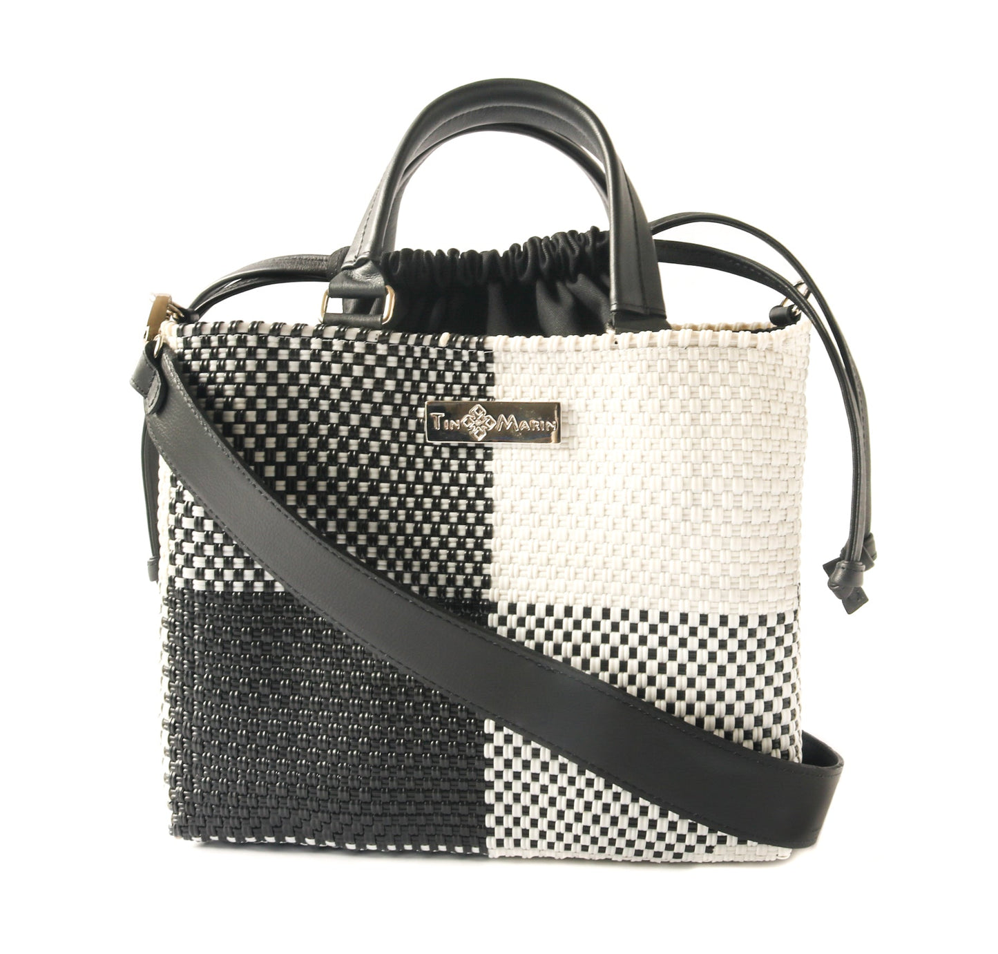 Lucy Medium Woven Crossbody Drawstring Bag Tin Marin Brand