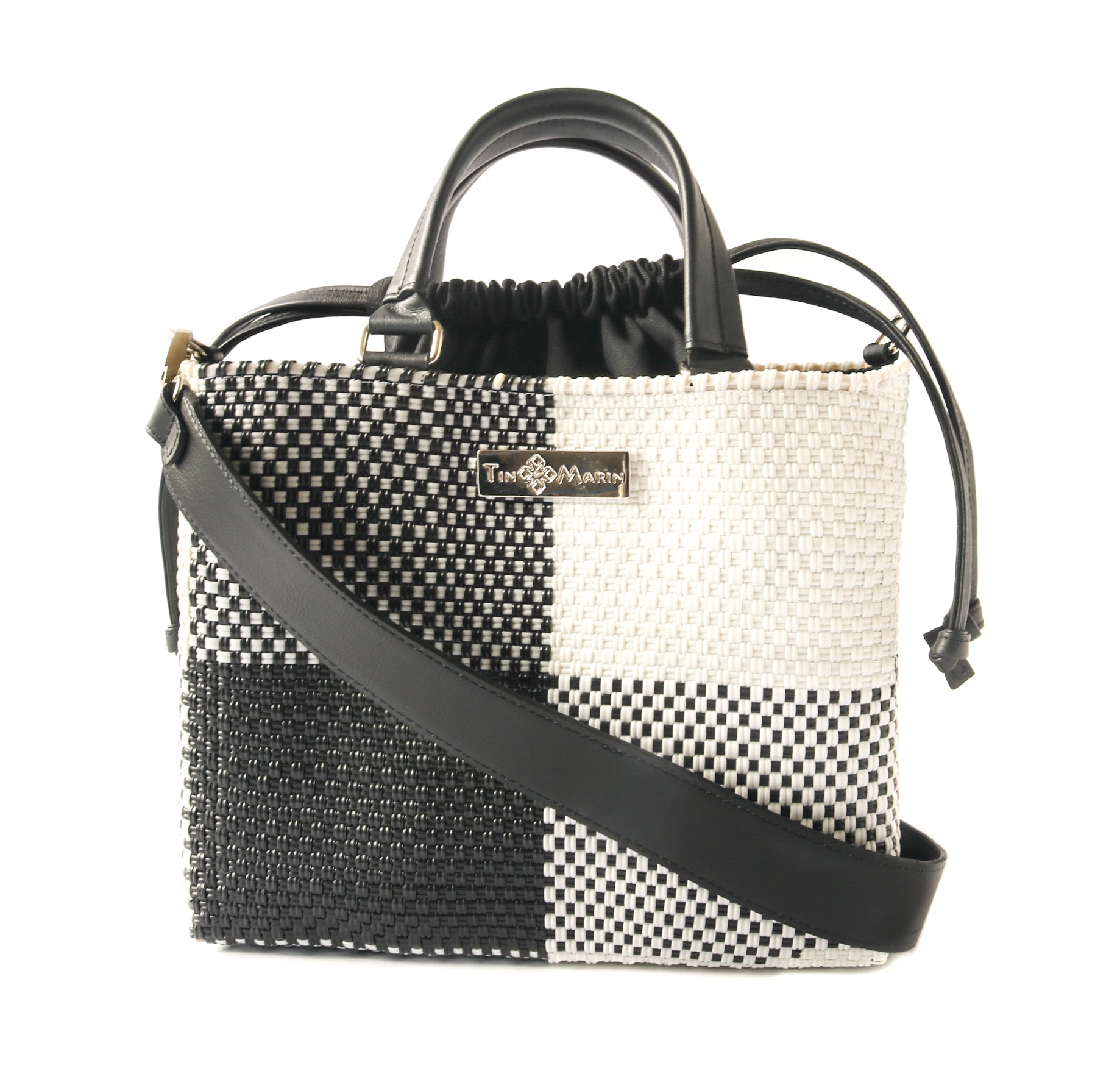 Lucy Medium Woven Crossbody Drawstring Bag Tin Marin Brand