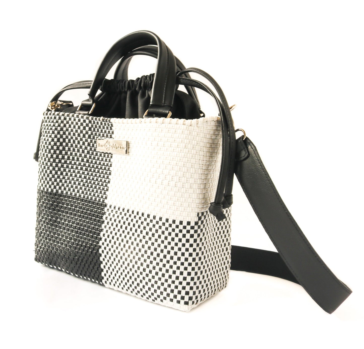Lucy Medium Woven Crossbody Drawstring Bag Tin Marin Brand