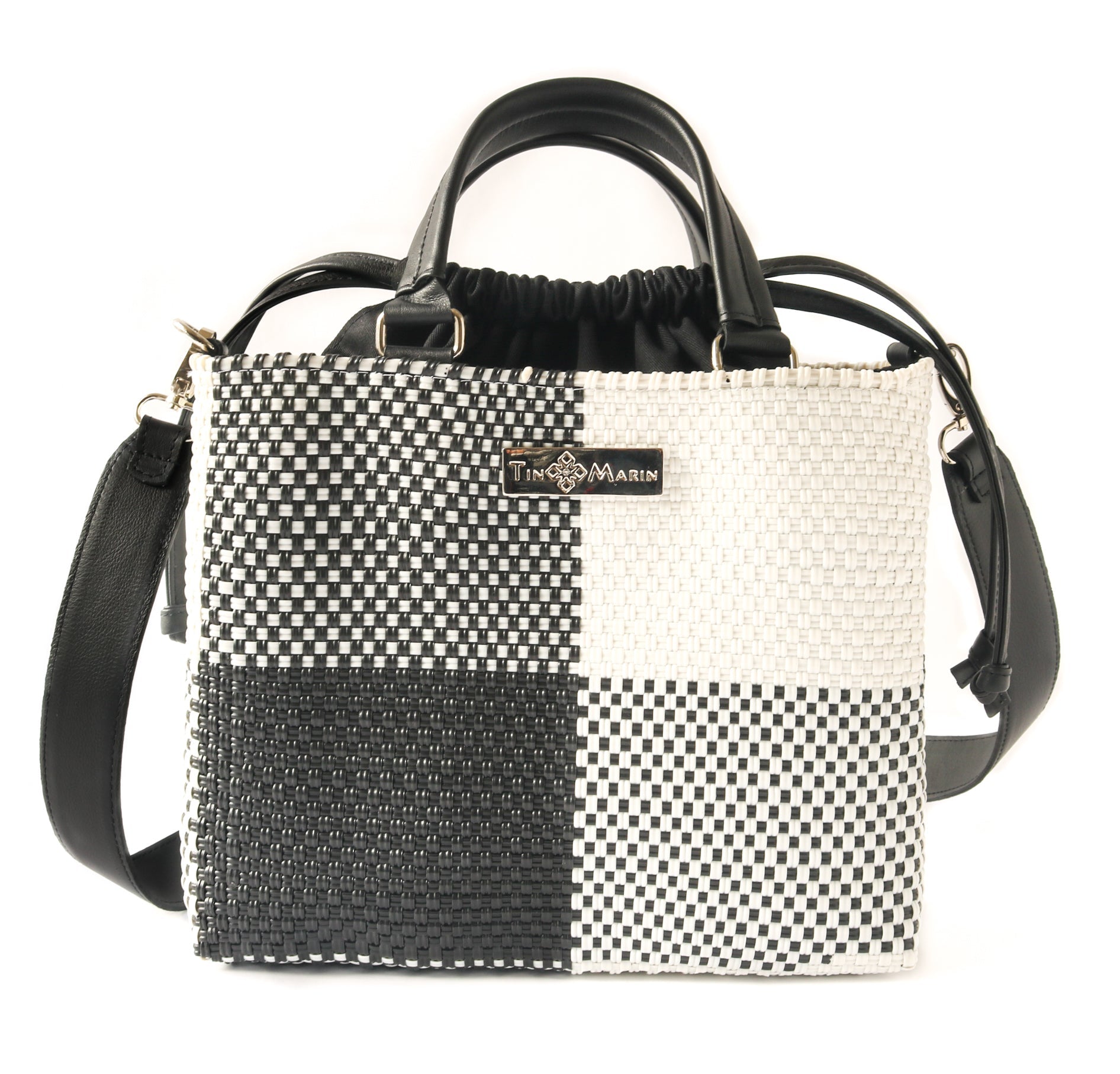 Lucy Medium Woven Crossbody Drawstring Bag Tin Marin Brand
