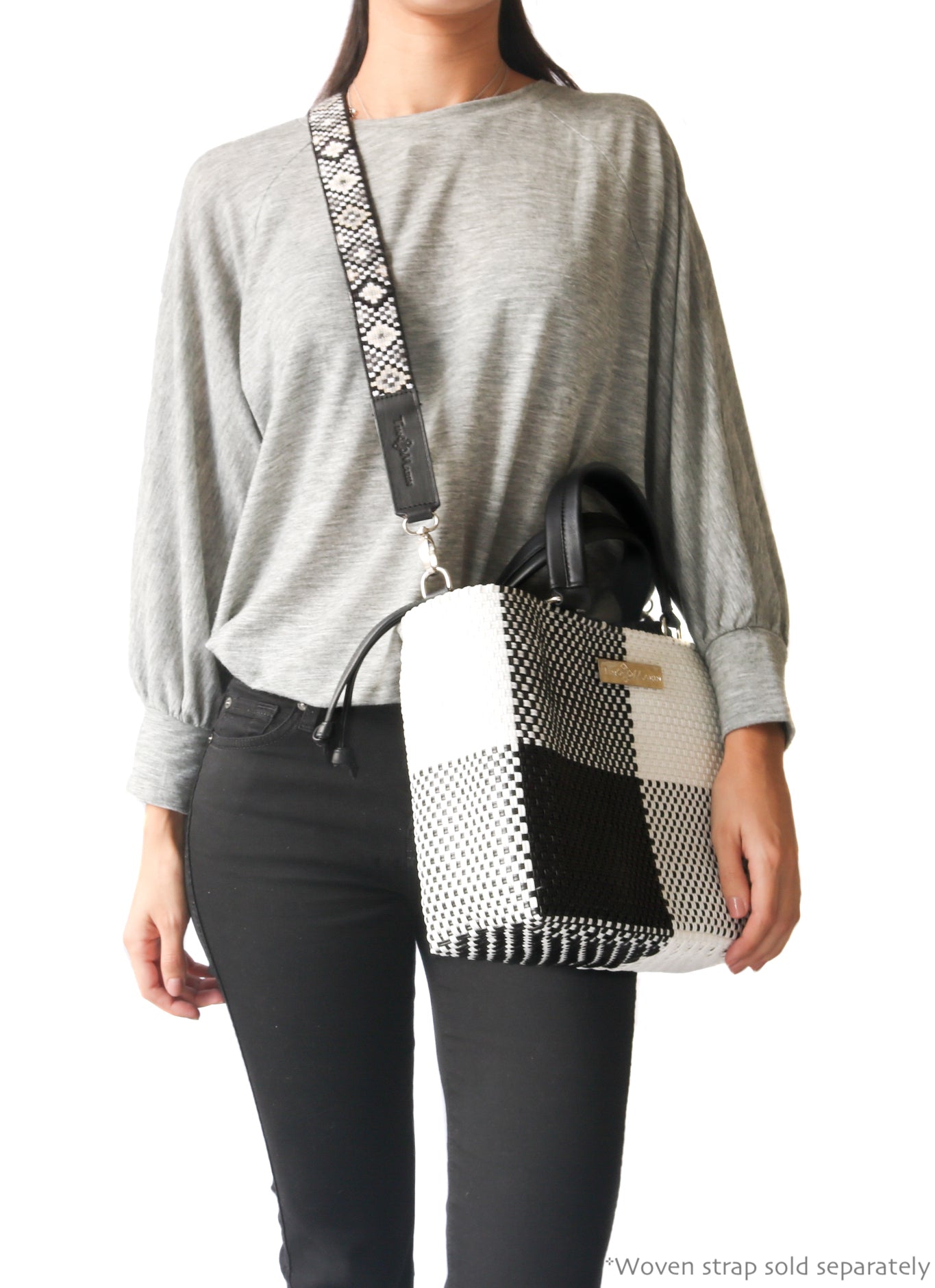 Lucy Medium Woven Crossbody Drawstring Bag Tin Marin Brand