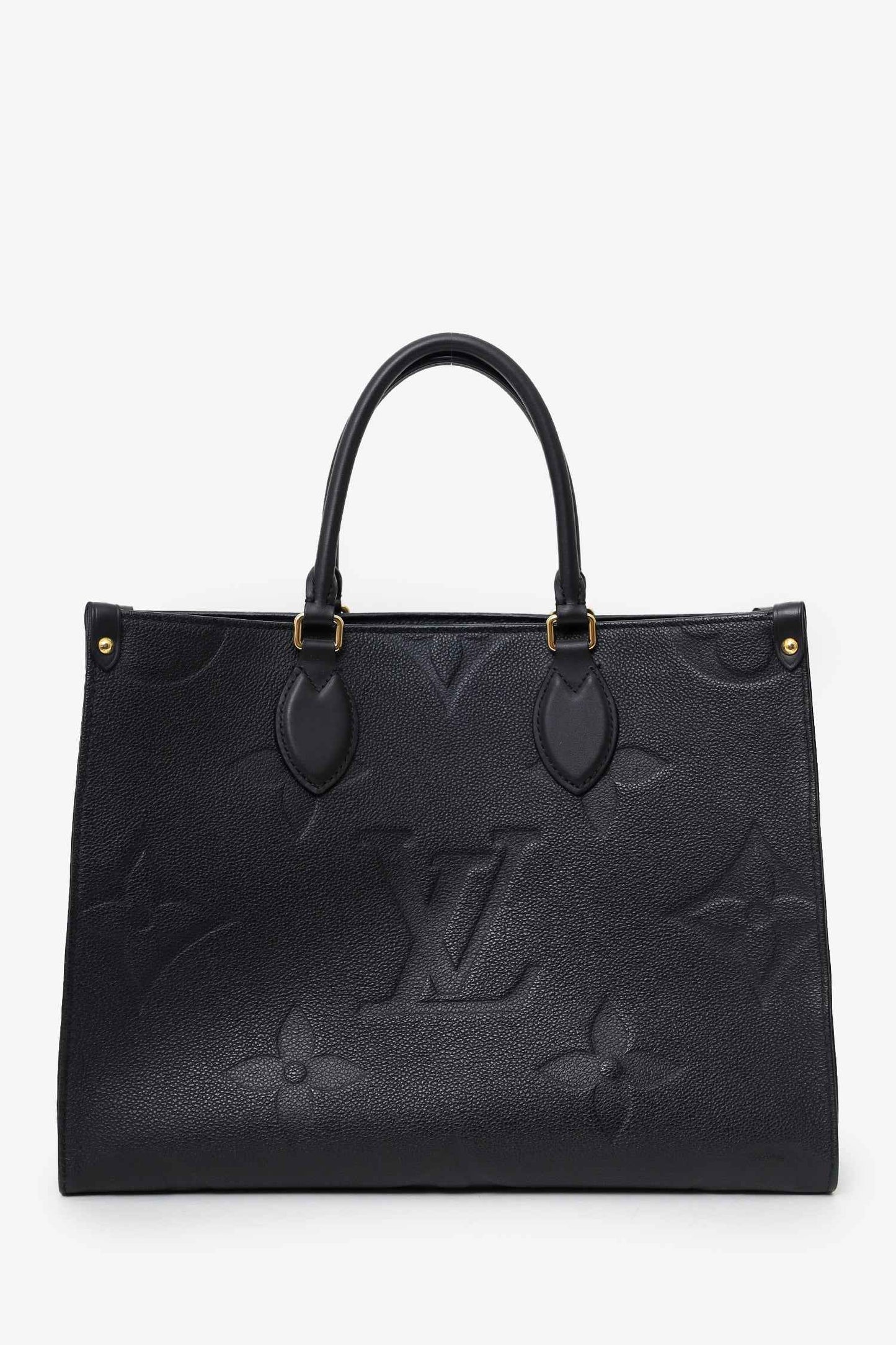 Wolvess Black Monogram Empreinte Leather 'Onthego' MM Tote
