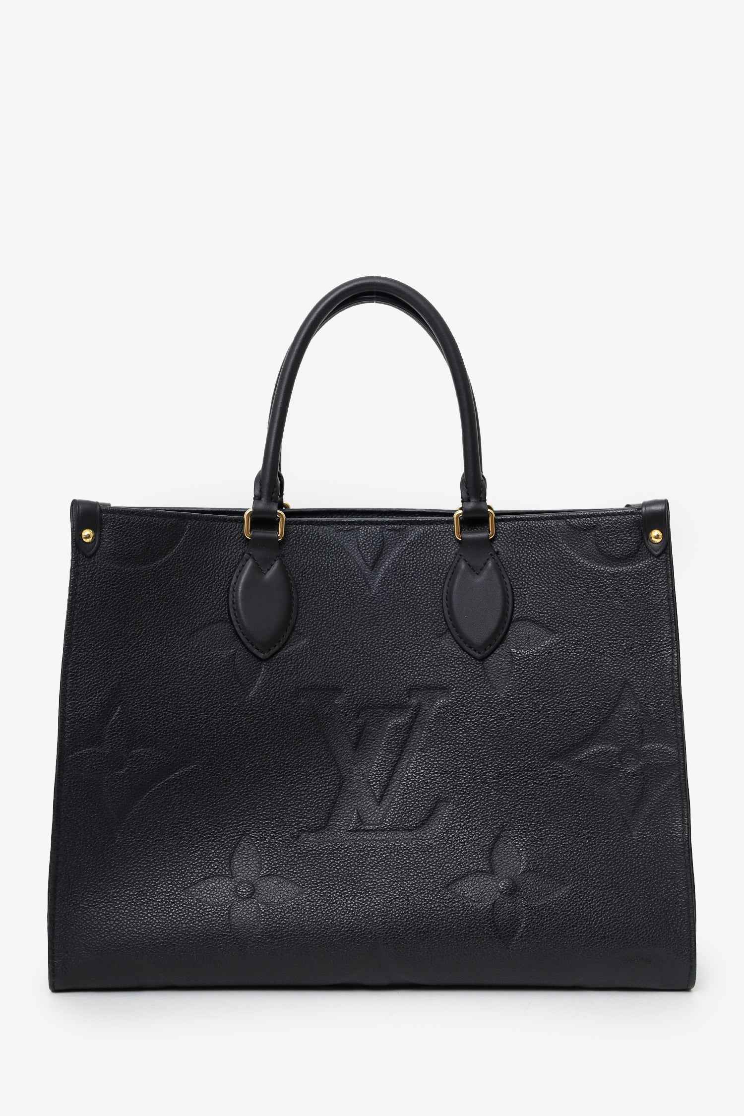 Wolvess Black Monogram Empreinte Leather 'Onthego' MM Tote