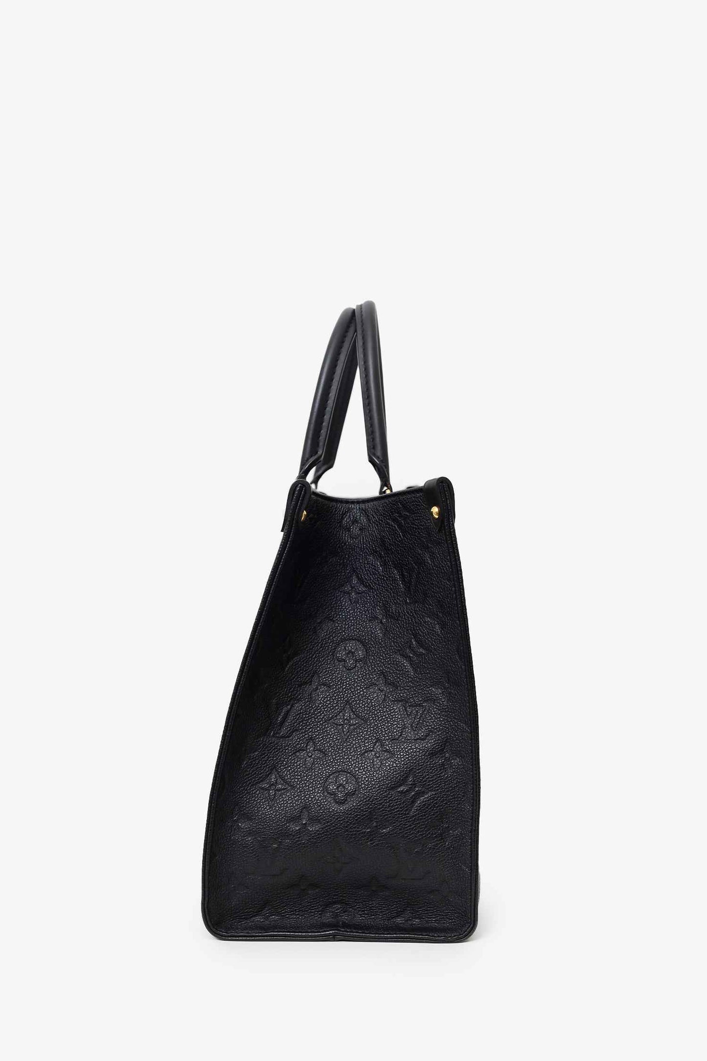 Wolvess Black Monogram Empreinte Leather 'Onthego' MM Tote
