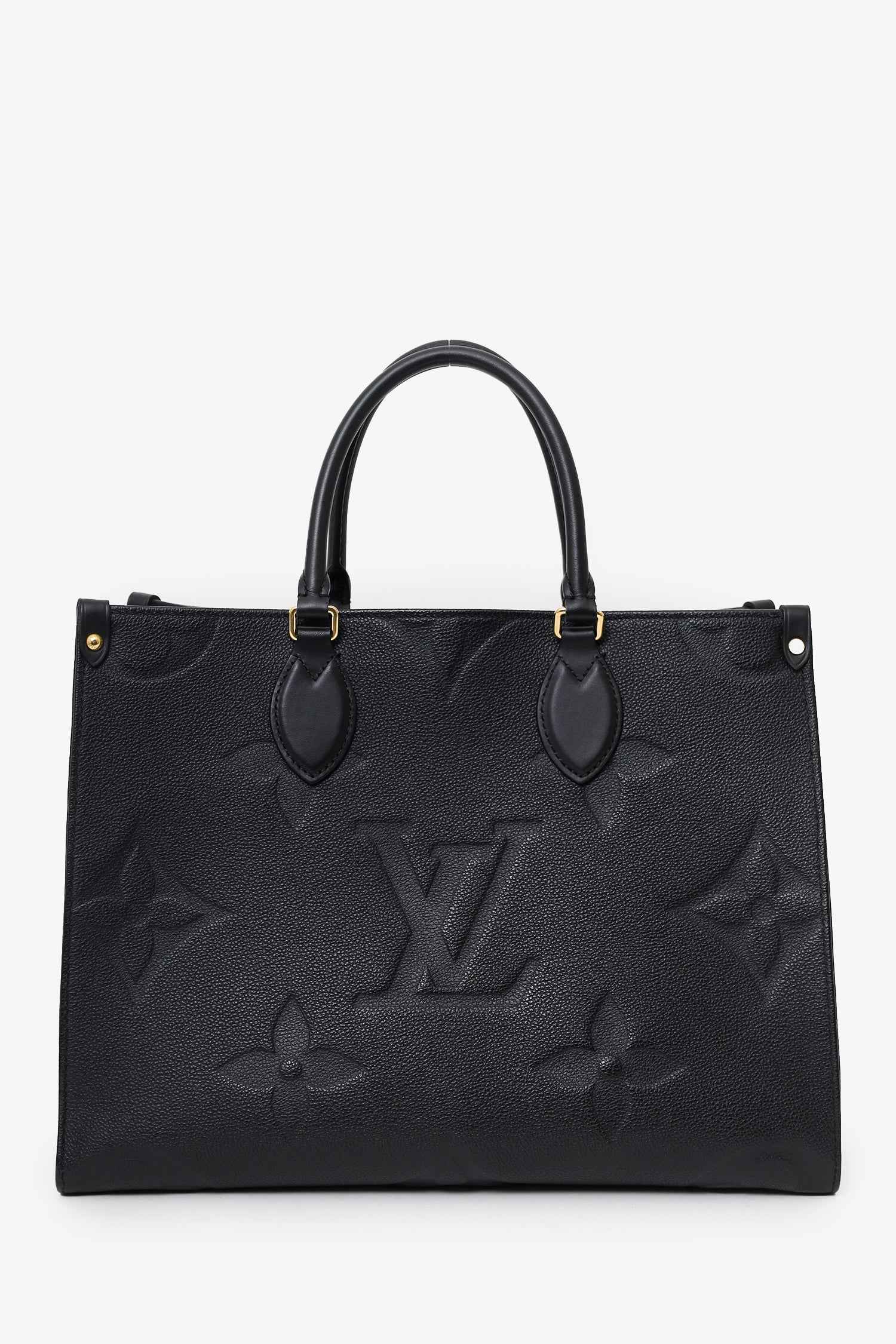 Wolvess Black Monogram Empreinte Leather 'Onthego' MM Tote