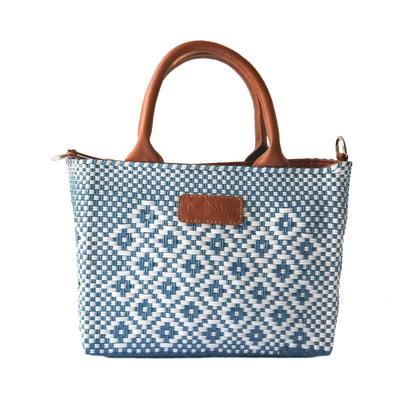 Marine Small Woven Crossbody Bag - Tan Leather Tin Marin Brand