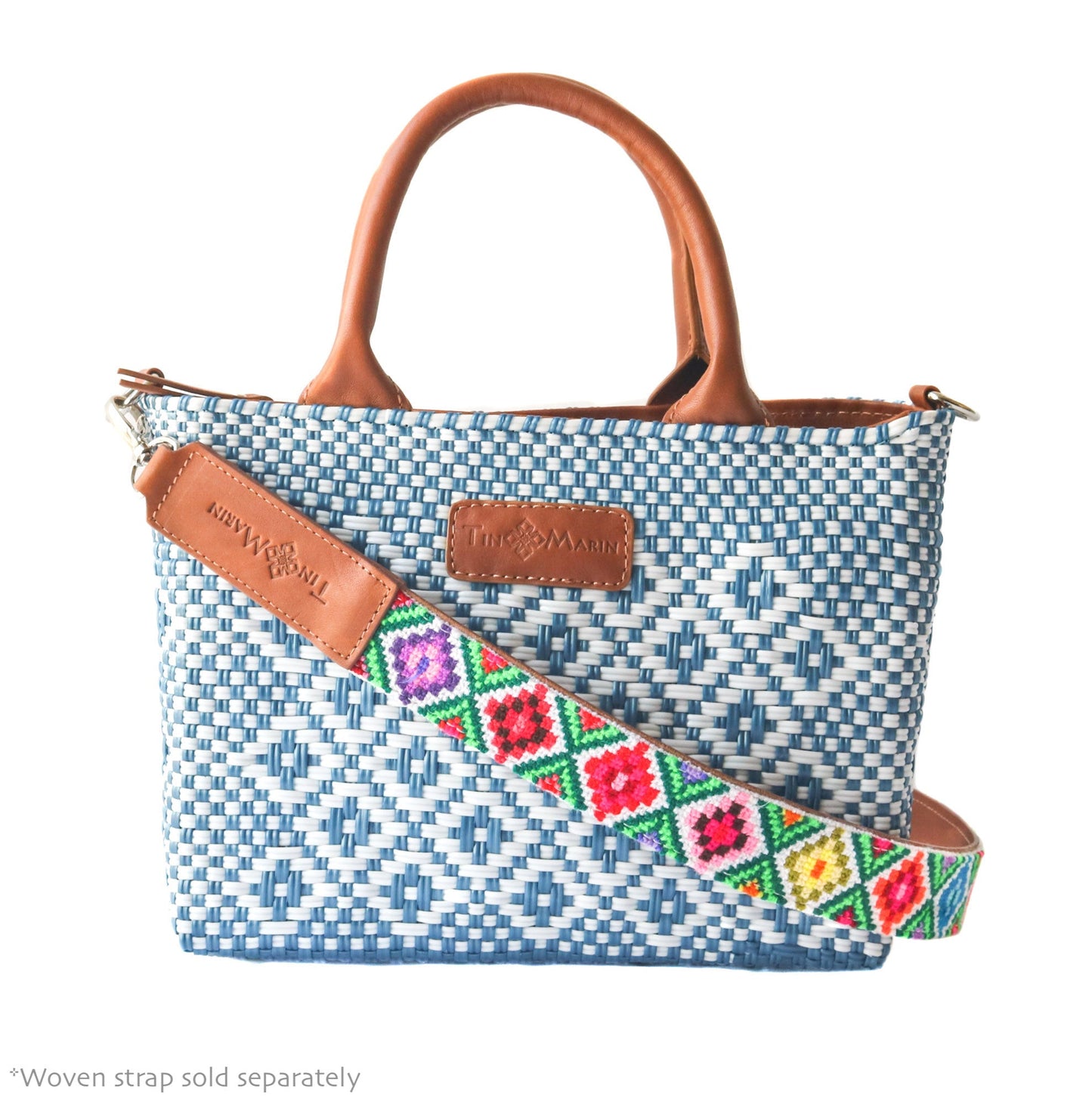 Mai Woven Bag Strap - Multi with Leather Tin Marin Brand
