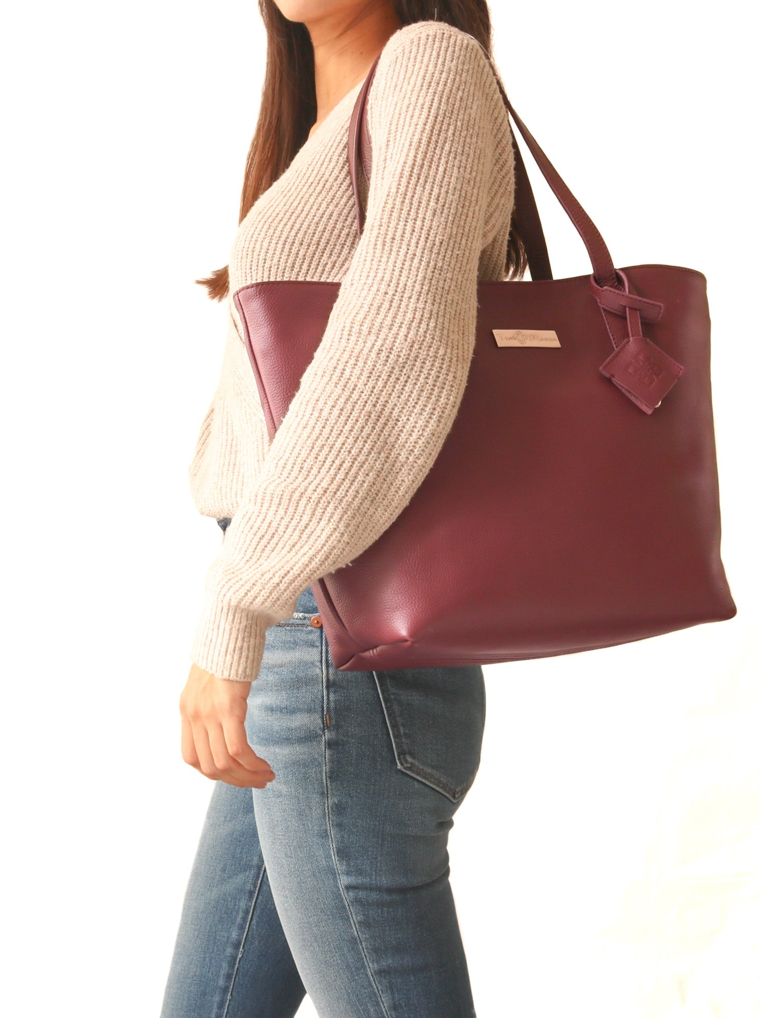 Martina Leather Tote Tin Marin Brand