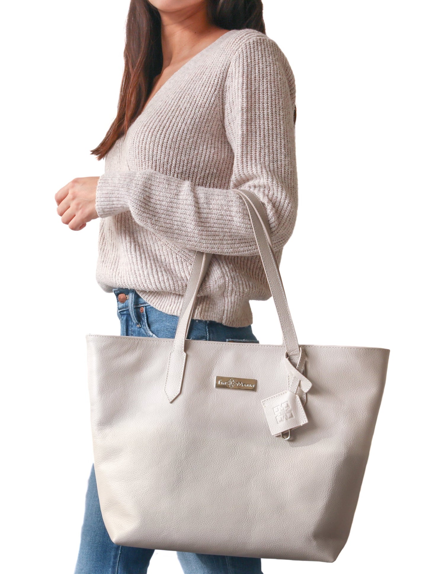 Martina Leather Tote Tin Marin Brand