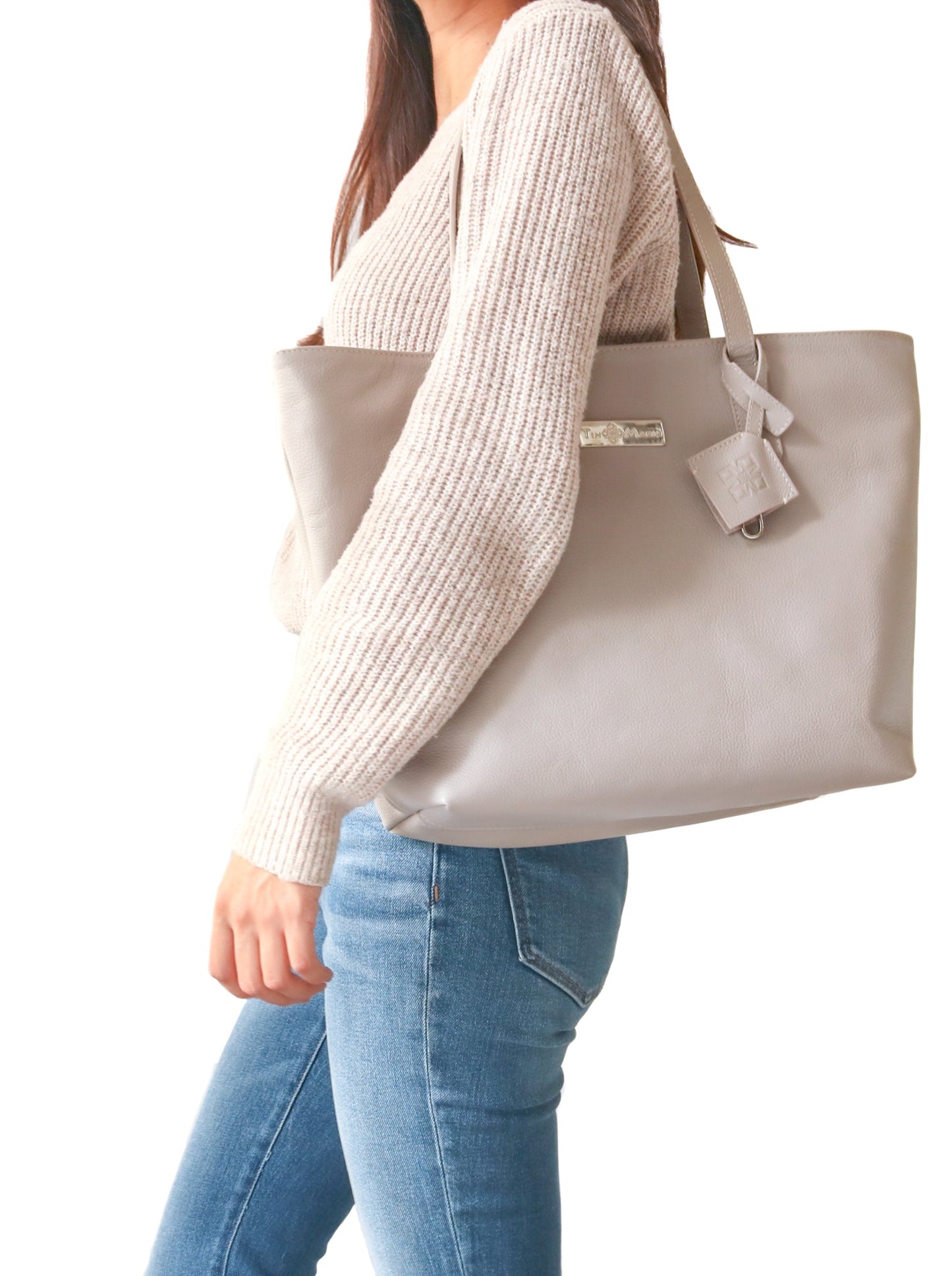 Martina Leather Tote Tin Marin Brand