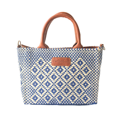 Mixte Small Woven Crossbody Bag - Tan Leather Tin Marin Brand