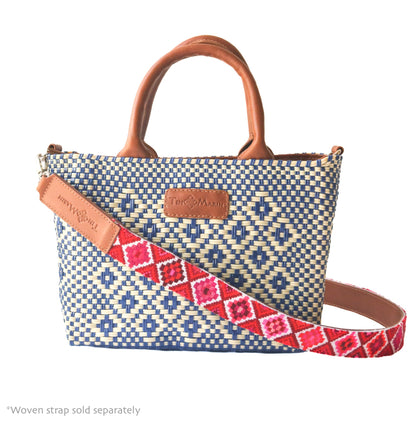 Mixte Small Woven Crossbody Bag - Tan Leather Tin Marin Brand