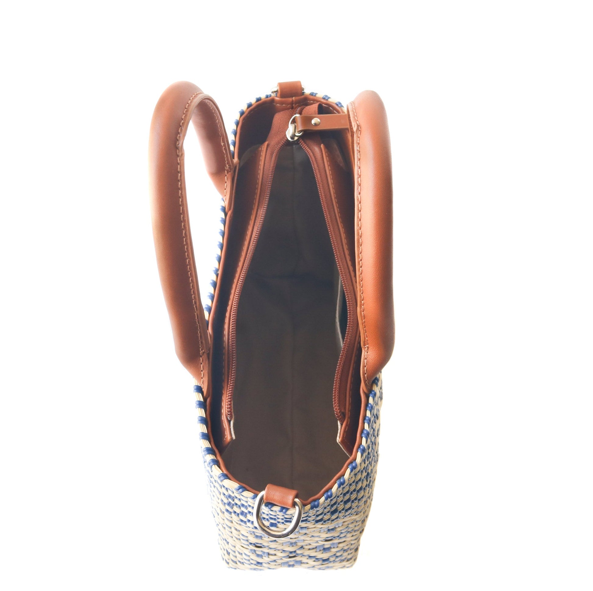 Mixte Small Woven Crossbody Bag - Tan Leather Tin Marin Brand