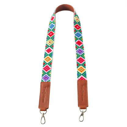 Mai Woven Bag Strap - Multi with Leather Tin Marin Brand