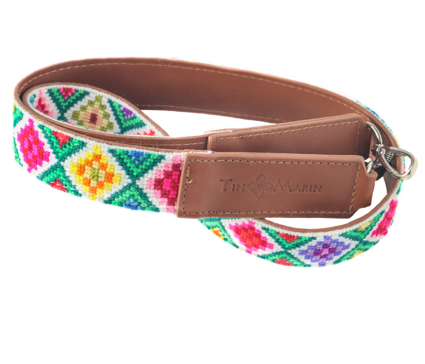 Mai Woven Bag Strap - Multi with Leather Tin Marin Brand