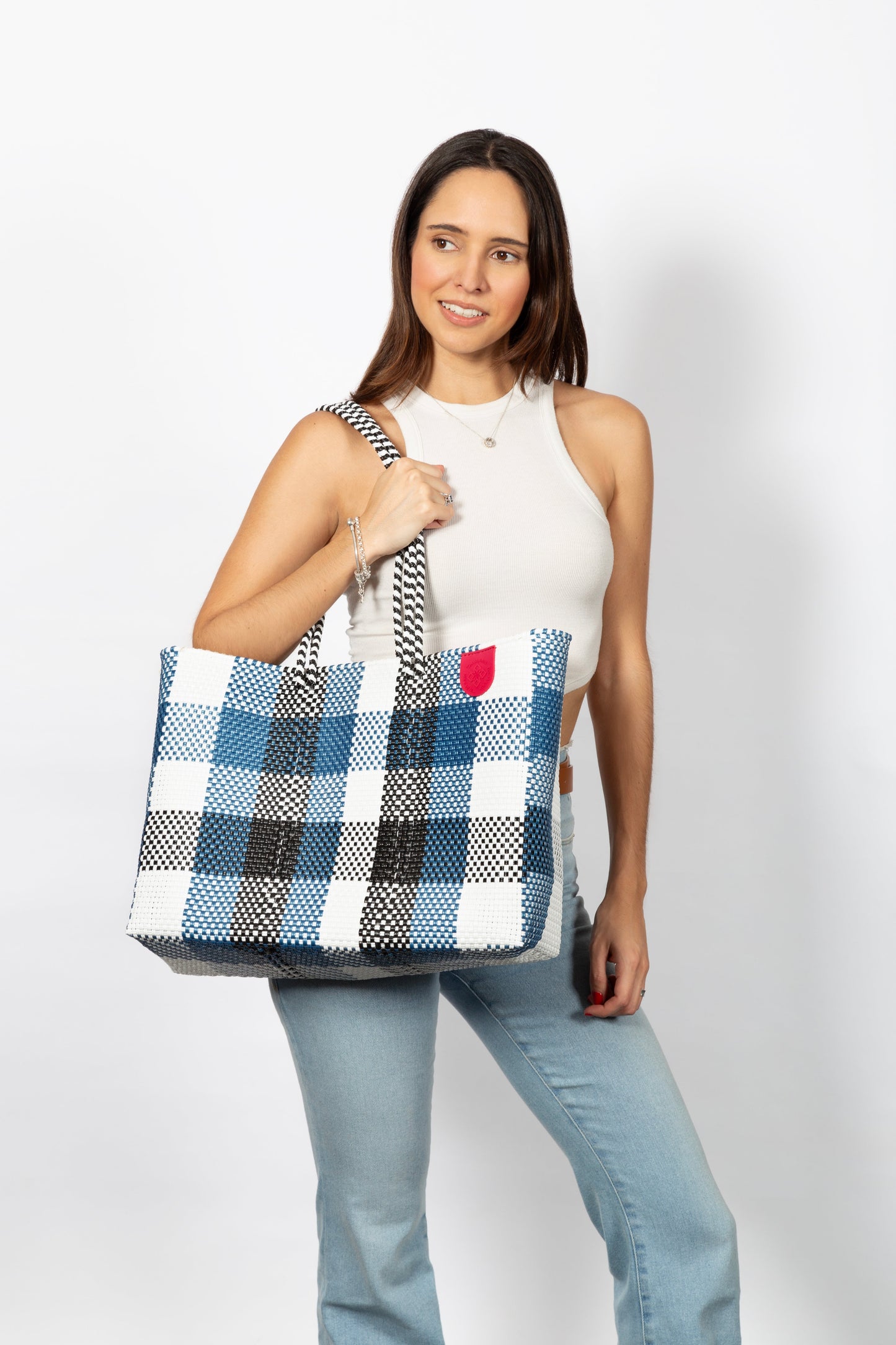 Mykonos Woven Super Tote Tin Marin Brand