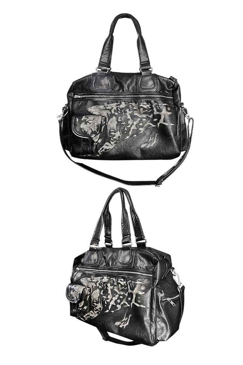 Distressed Leopard Sling Bag