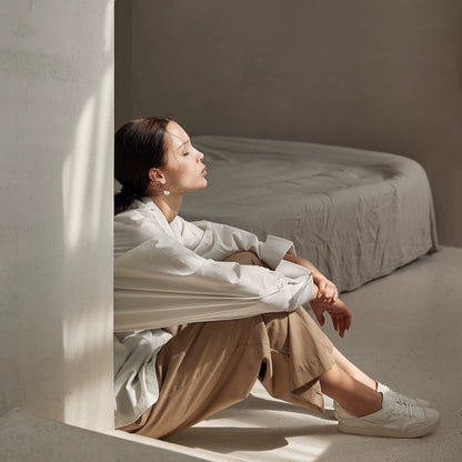 White Low-Top Lace-Up Sneakers - Wolvess