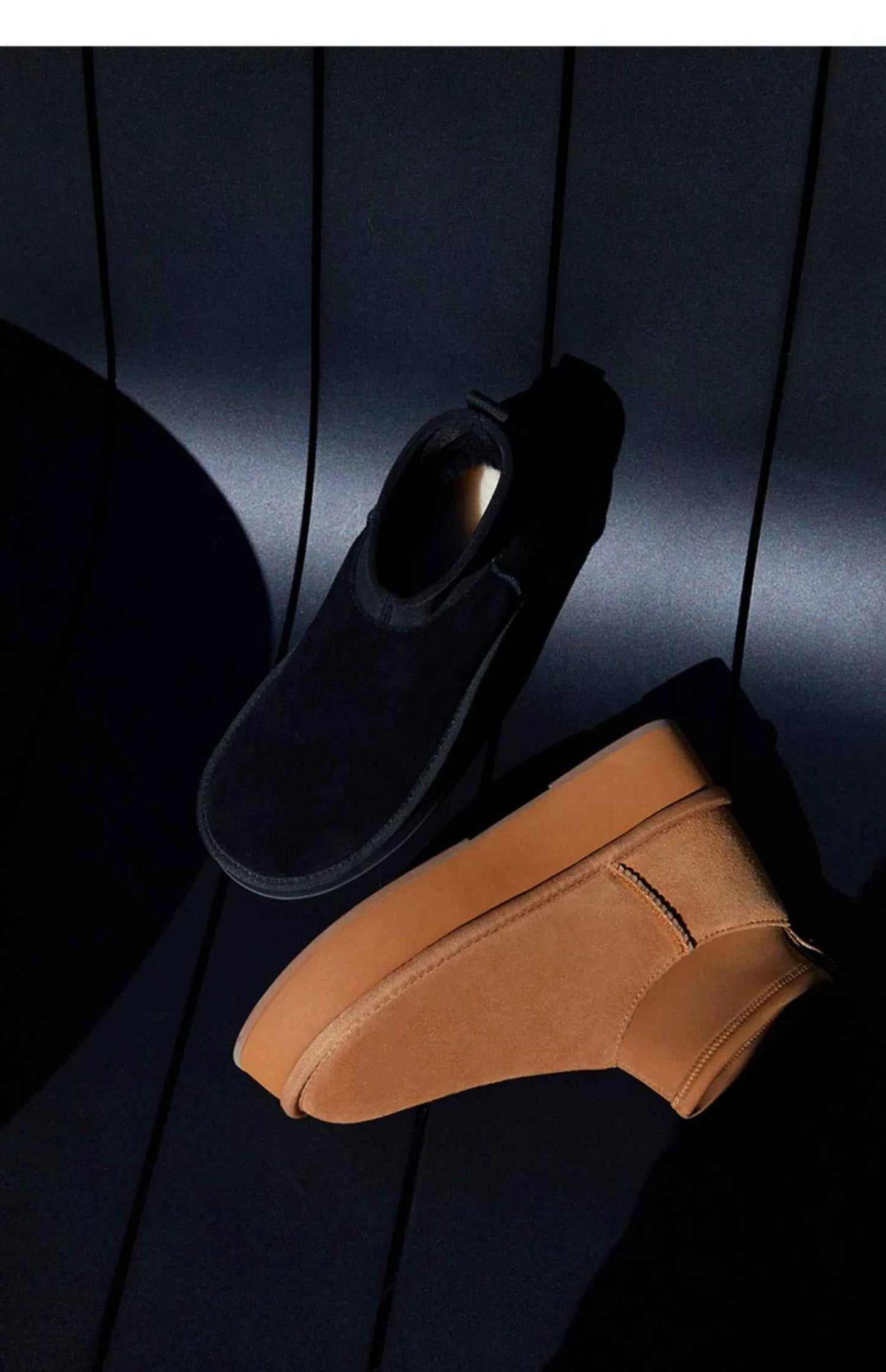 Suede Slip-On Ankle Boots With A Thick Sole