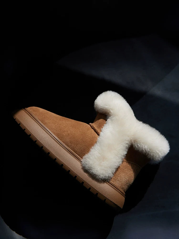 Fuzzy Shearling Ankle Winter Boot - Wolvess