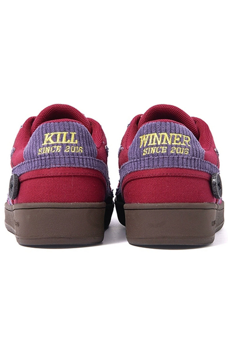 Coral Red Textured Low-Top Sneakers - Wolvess