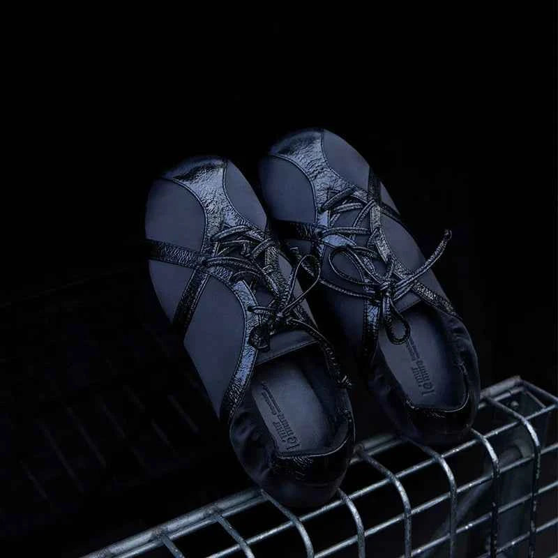 Metallic Lace-Up Sneakers with Shiny Trim