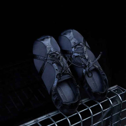 Metallic Lace-Up Sneakers with Shiny Trim