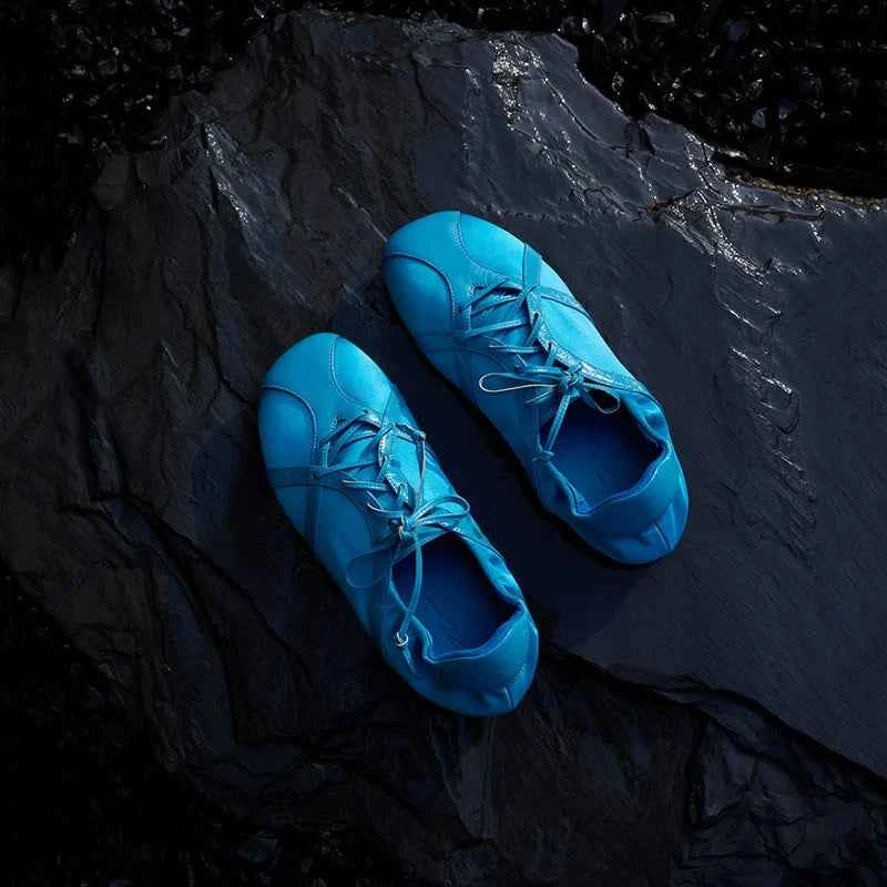 Metallic Lace-Up Sneakers with Shiny Trim