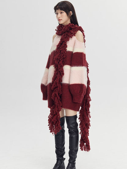 Fringe-Trimmed Wrap Scarf - Wolvess