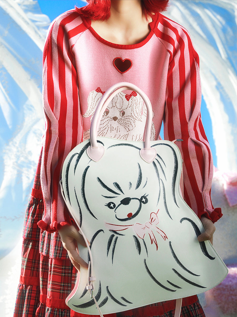 Puppy Shape Heart Handle Mini Bag - Wolvess