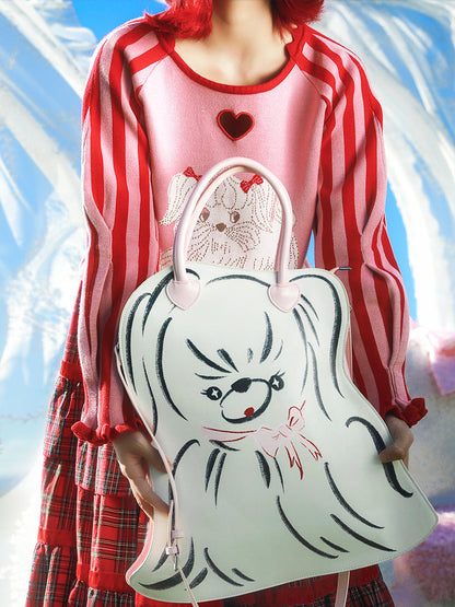 Puppy Shape Heart Handle Mini Bag - Wolvess