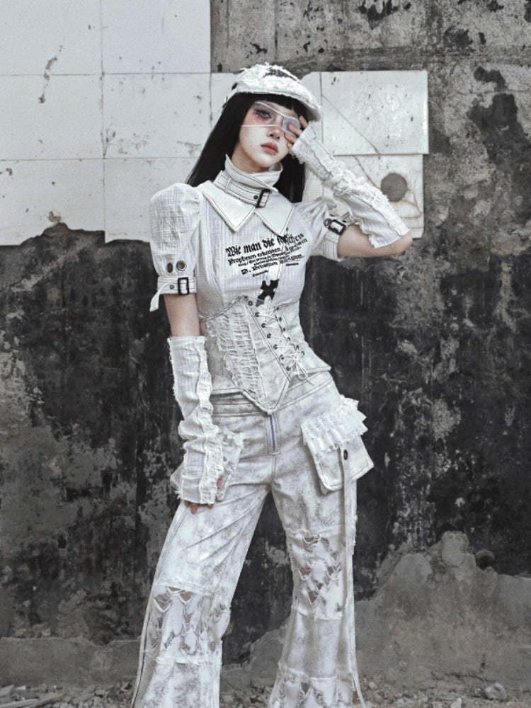 Graffiti Distressed Beret Cap - Wolvess