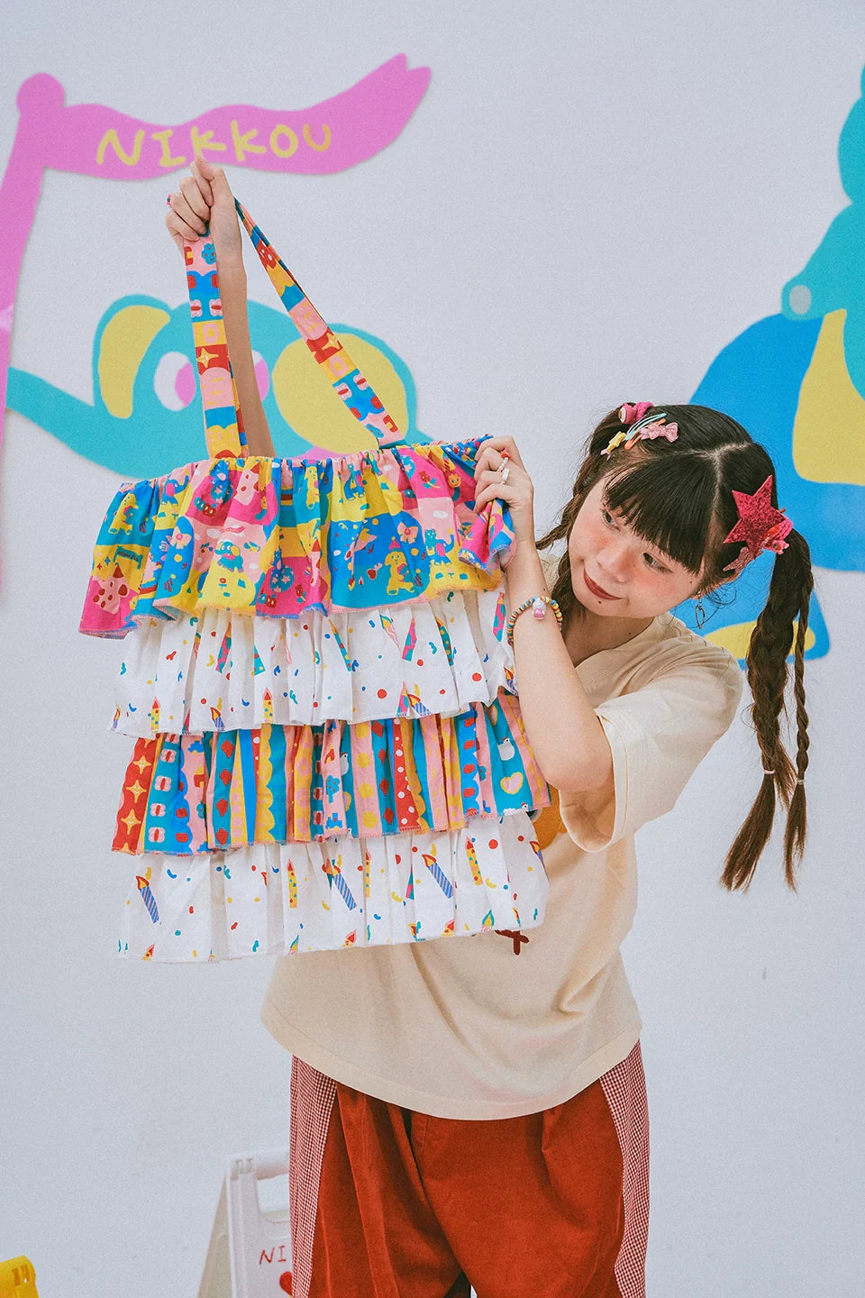 Party Candle Ruffle Layer Tote Bag - Wolvess