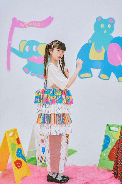 Party Candle Ruffle Layer Tote Bag - Wolvess