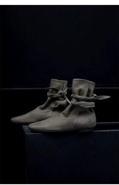 Pointed Toe Buckle Ankle Boots - Wolvess