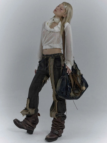 Rugged Denim Utility Tote