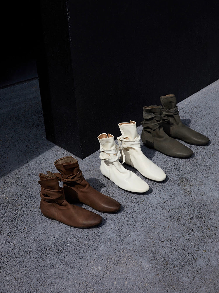 Pointed Toe Buckle Ankle Boots - Wolvess