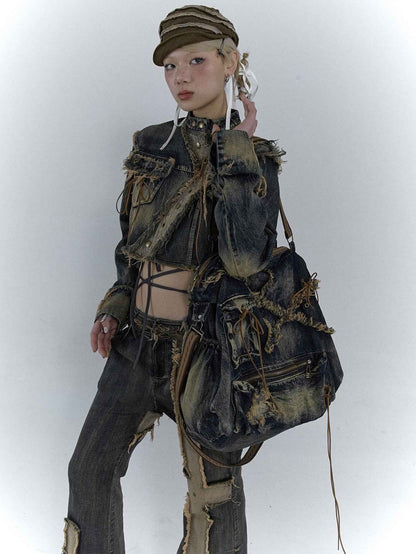 Rugged Denim Utility Tote