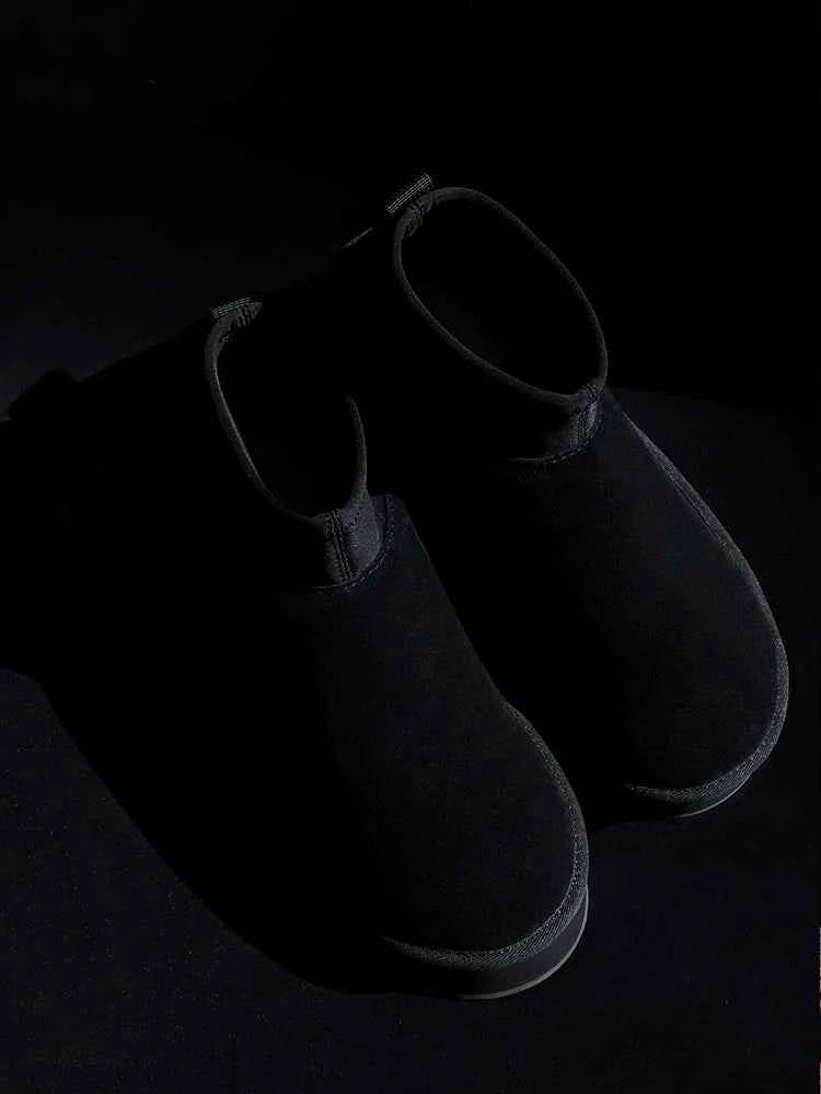 Suede Slip-On Ankle Boots With A Thick Sole