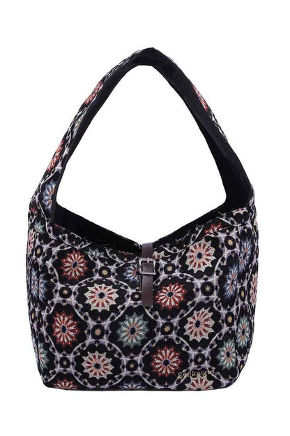 Jacquard Embroidered Crossbody Bag