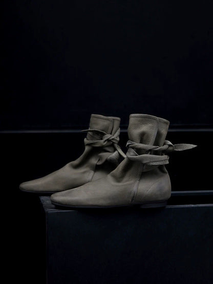 Pointed Toe Buckle Ankle Boots - Wolvess