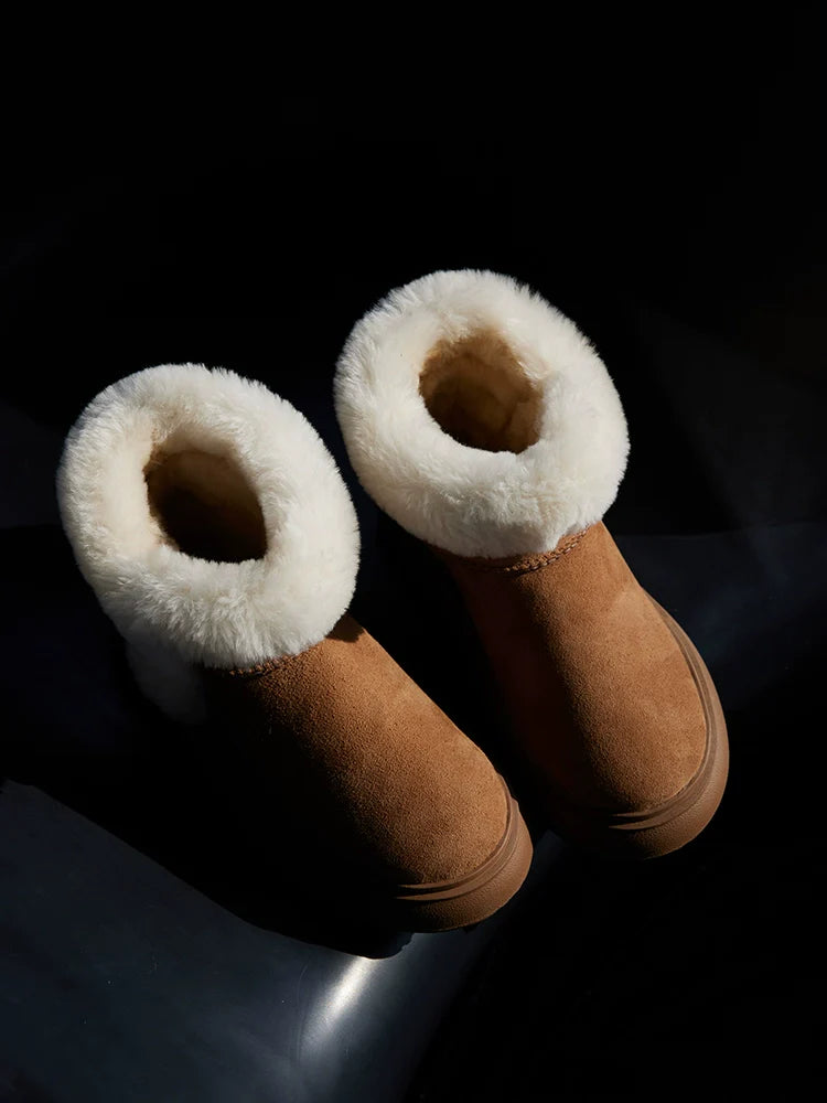 Fuzzy Shearling Ankle Winter Boot - Wolvess
