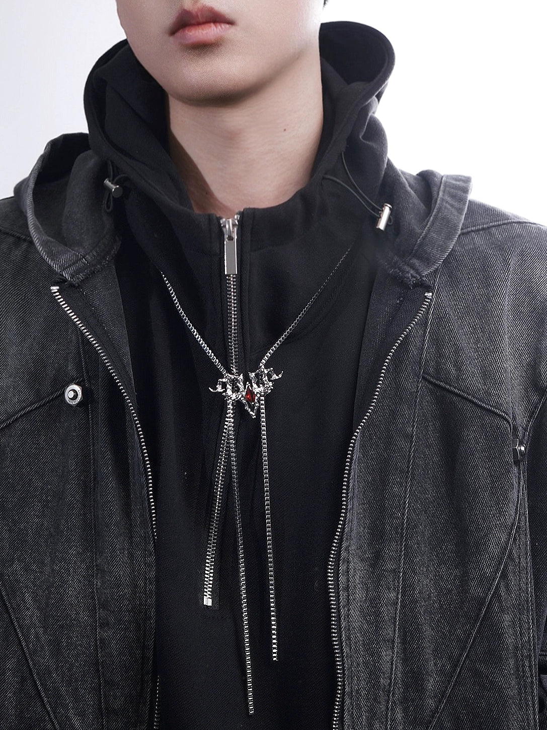 Spiked Gothic Skull Jewelry Set - Wolvess