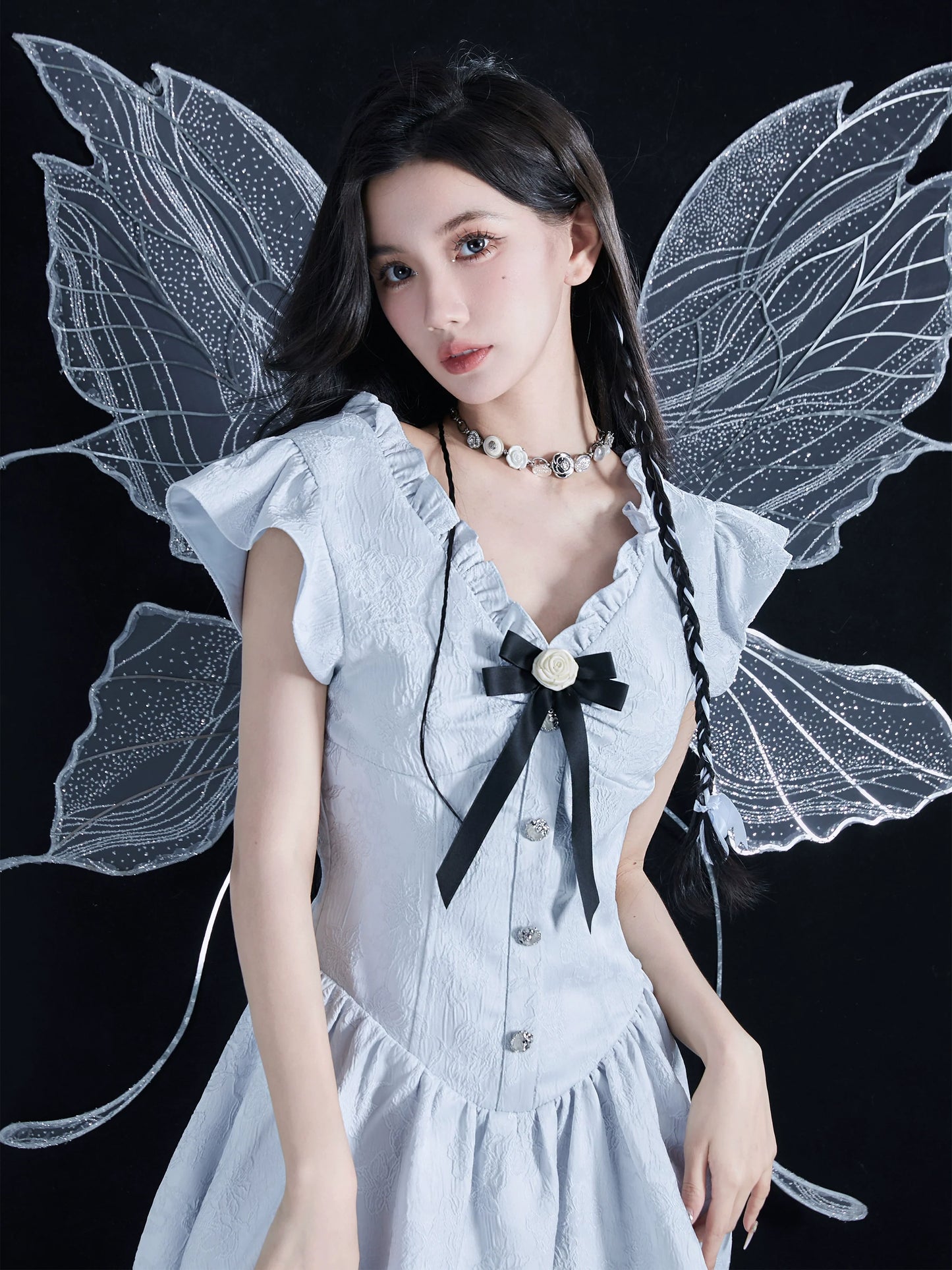 Vintage Rose Button Necklace - Wolvess