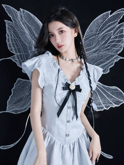 Vintage Rose Button Necklace - Wolvess