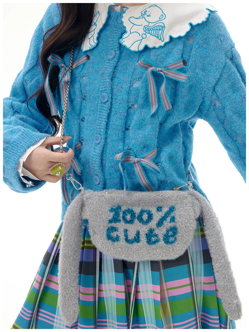 Fluffy Bunny Plush Crossbody Bag - Wolvess